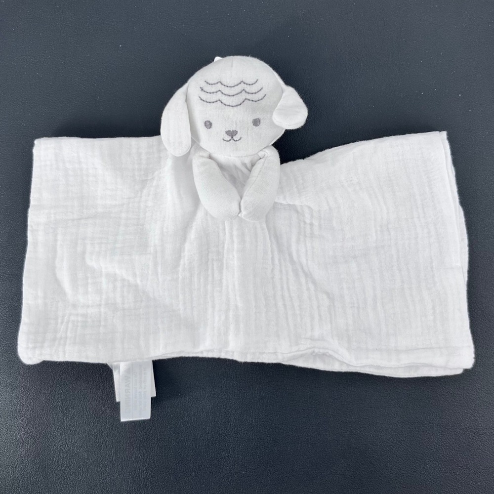Carter's Child of Mine Lamb Lovey Security Blanket Unisex OS White Muslin